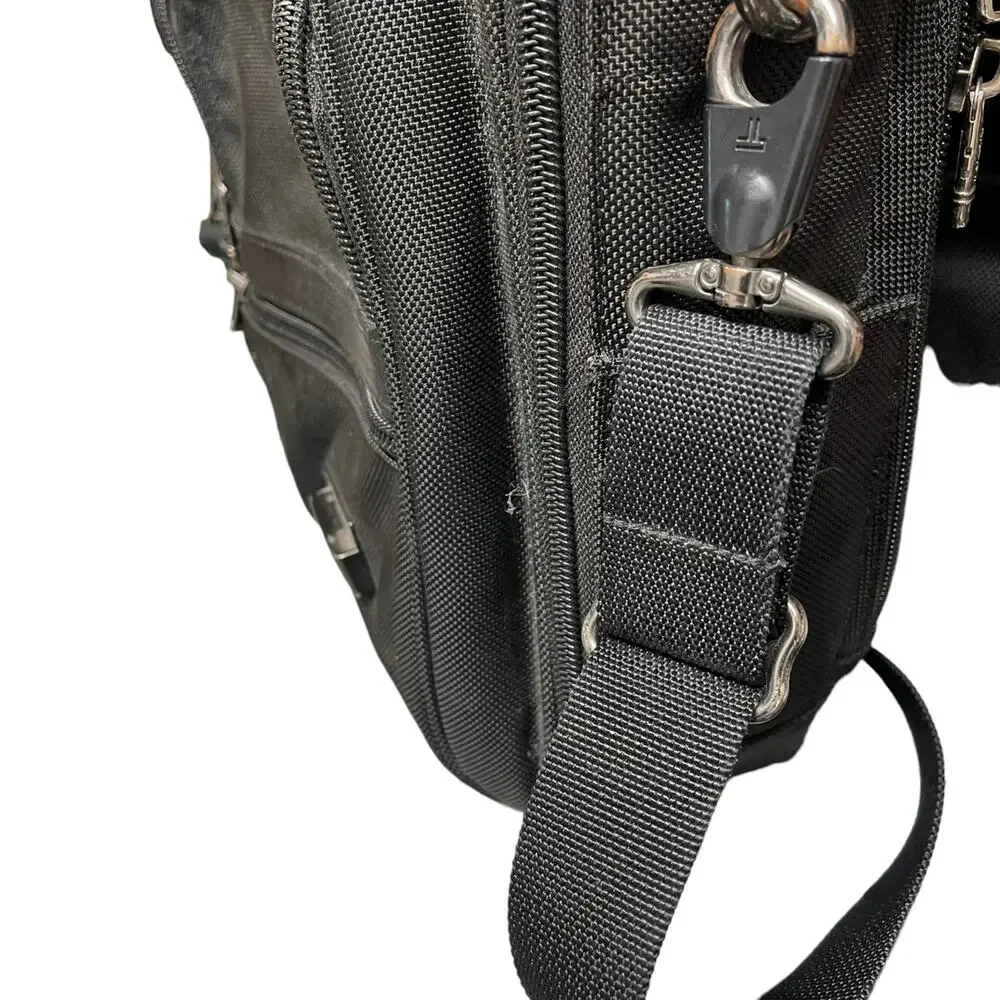 TUMI Leather Trimmed Canvas Briefcase Description Tumi Briefcase Blank - Picture 7 of 12